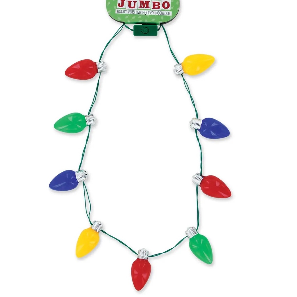 Nu Shuz Holiday Light Up LED Santa’s Jumbo Christmas Bulb Lei Necklace